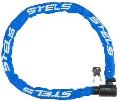 картинка Цепь-замок STELS 85803 6*1200 мм в оплетке с ключом синий 